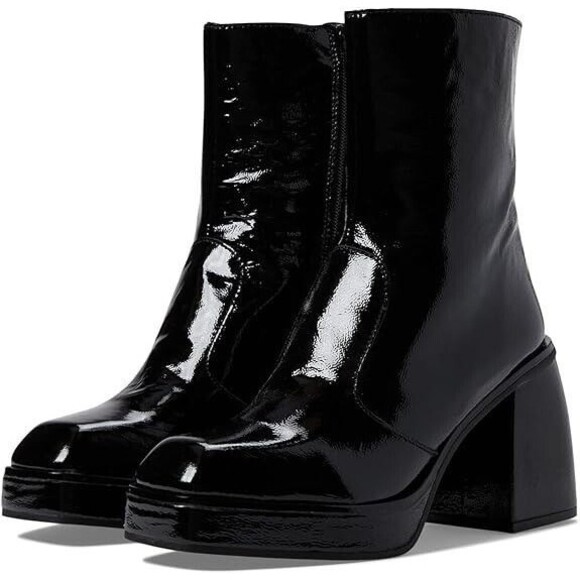 Free People Ruby Women's 41/ 10 Platform Bootie Black Patent Leather NWOB - Picture 1 of 12